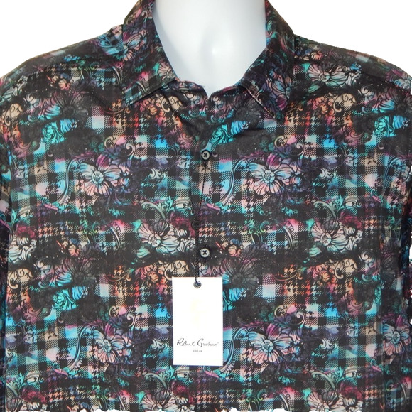 Robert Graham WAGNER Men’s Button Front Long Sleeve Shirt Multicolor Size XL NWT - Picture 3 of 14